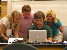 Working on a team project in an academic class